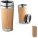 Vaso isotérmico personalizado acero bambú 500ml apertura corredera