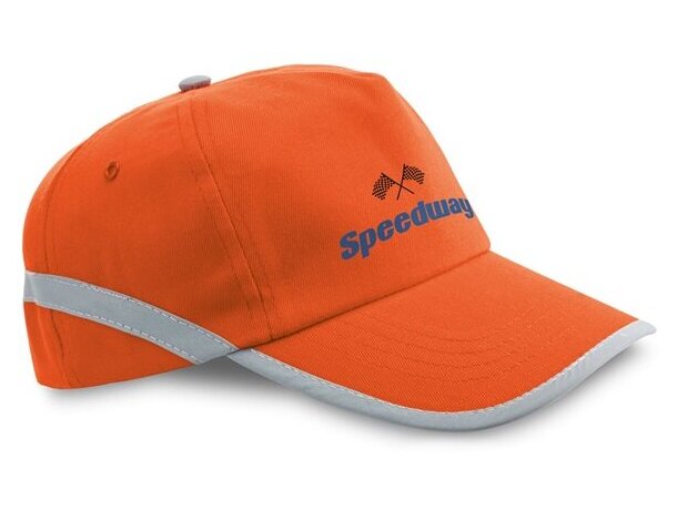Gorra con detalles reflectantes para eventos deportivos naranja