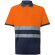 Polo piqué bicolor alta visibilidad vl achelous manga corta Azul marino/Naranja