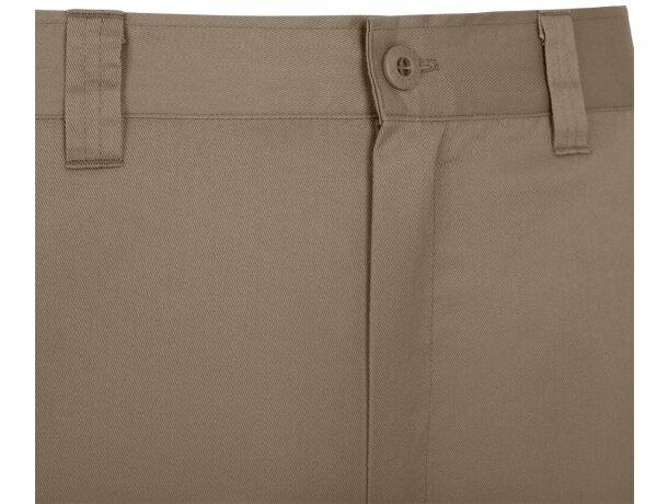 Pantalón de sarga multibolsillos Hermes con cintura elástica Natural claro detalle 10