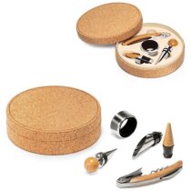 Accesorios para vino con estuche corcho natural