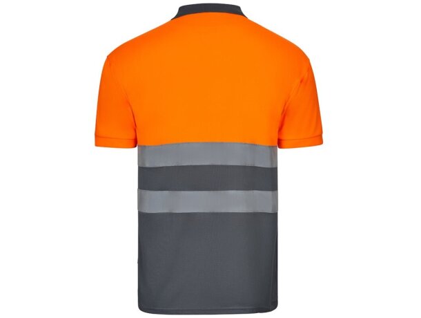 Polo bicolor alta visibilidad Cupid manga corta reflectante Gris/Naranja detalle 13