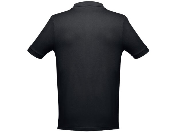 Polo Adam de algodón piqué cardado con cuello canalé Azul eclipse detalle 9