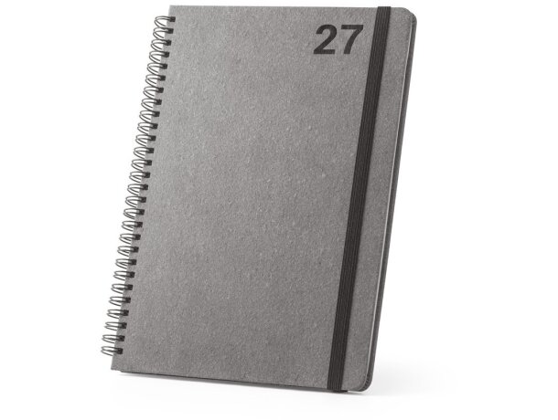 Agenda simmel b5 con anillas de cuero reciclado y elástico Negro detalle 9