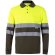 Polo bicolor alta visibilidad VL Vulcan manga larga Verde militar/Amarillo