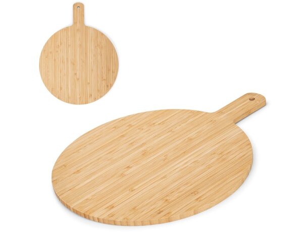 Tabla de servir redonda de bambú cheesano detalle 1