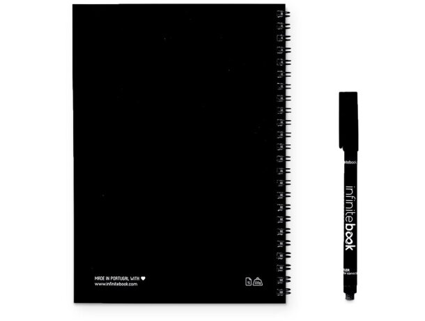 Libreta infinitebook lined a5 con hojas de pizarra reutilizables Negro detalle 8
