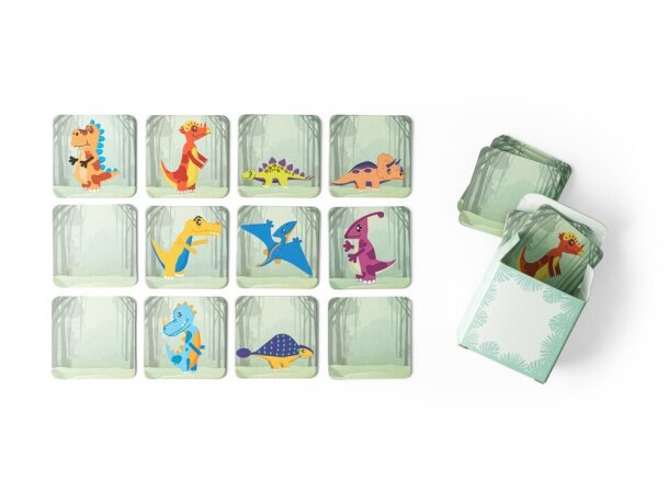 Juego Triceratops de memoria verde claro