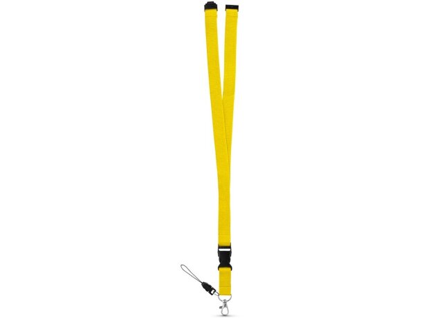 Lanyard Murray de poliéster doble Amarillo detalle 3