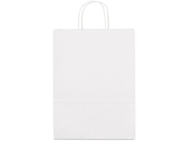 Bolsa Citadel blanca de papel 18x24x8 cm con asa rizada blanco