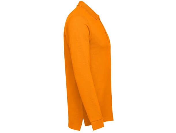 Polo Bern de manga larga en algodón 210 g/m² para hombre Naranja detalle 9
