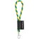 Lanyard nautic short de poliamida con mosquetón de 9 mm Amarillo/Verde