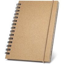 Libretas ecológicas promocionales Marlowe con banda elástica y anillas
