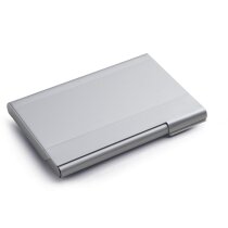 Tarjetero de aluminio gran capacidad personalizado cromado satinado Tarjetero de aluminio gran capacidad personalizado cromado satinado