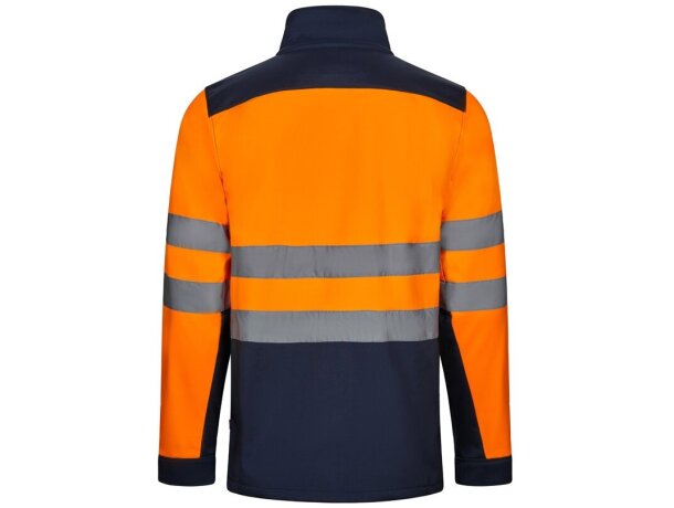 Chaqueta soft shell bicolor hestia large alta visibilidad Azul marino/Naranja detalle 2