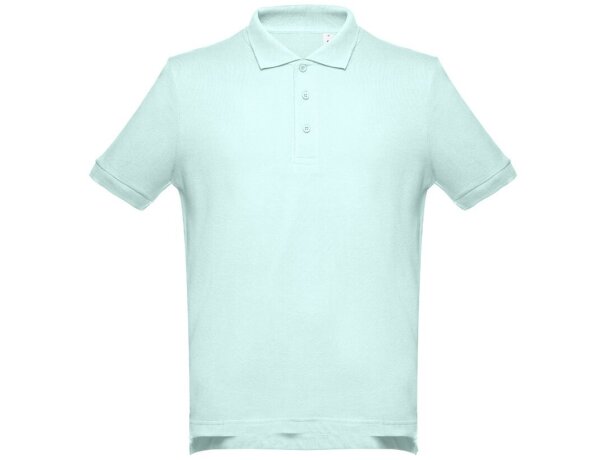 Polo Adam de algodón piqué cardado con cuello canalé Verde menta detalle 6