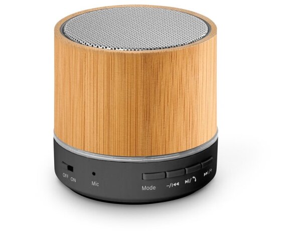 Altavoz Re-glashow bluetooth de bambú y rABS reciclado Natural detalle 4