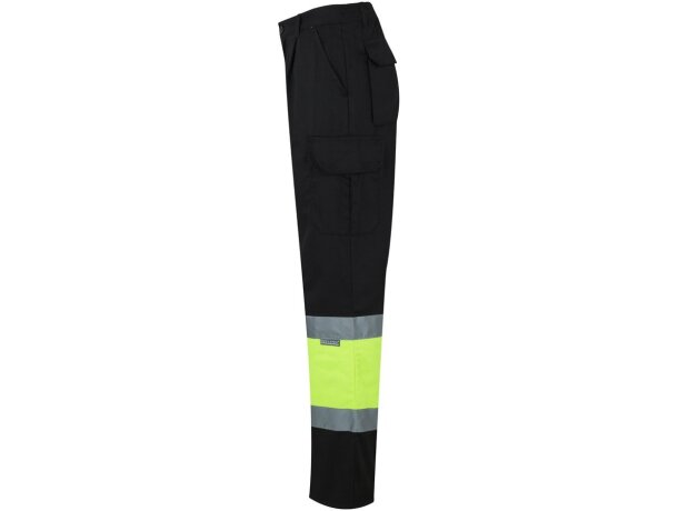 Pantalón multibolsillos bicolor poseidon con reflectantes Negro/Amarillo detalle 46