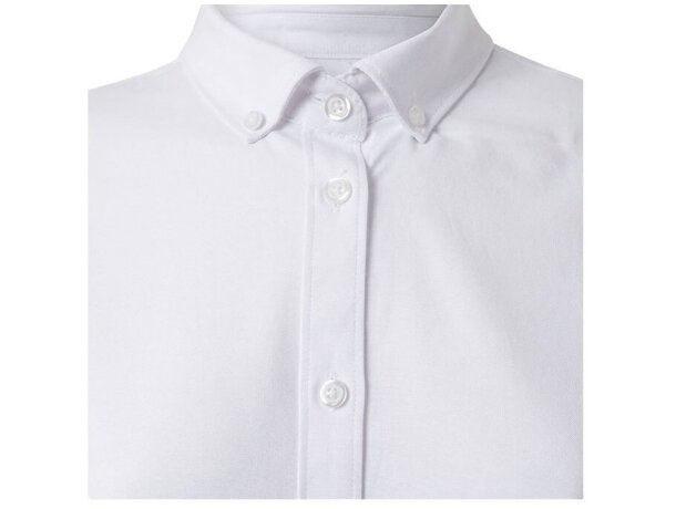Camisa oxford Prithvi mujer elástica manga larga Blanco detalle 15