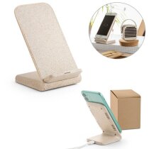 Soporte cargador inalámbrico Englert fibra trigo 10W doble bobina