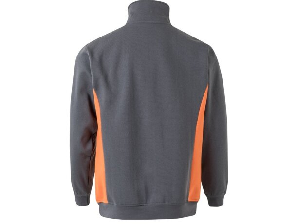 Sudadera de rizo bicolor Svarog cuello alto media cremallera Gris/Naranja detalle 29