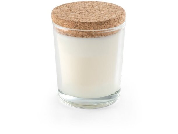 Vela aromática Zen 80 en vaso de cristal con tapa de corcho Transparente detalle 4