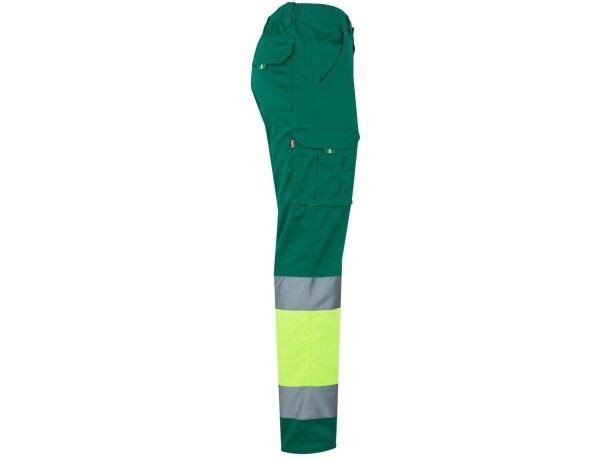 Pantalón elástico multibolsillos bicolor VL Zeus Verde/Amarillo detalle 11