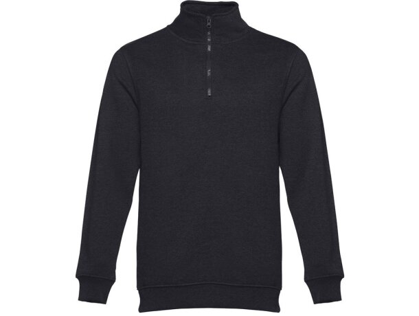 Sudadera Budapest unisex con cremallera y cinturilla canalé Negro detalle 19