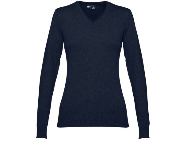 Jersey de punto cuello v mujer Milan Women Azul marino detalle 6