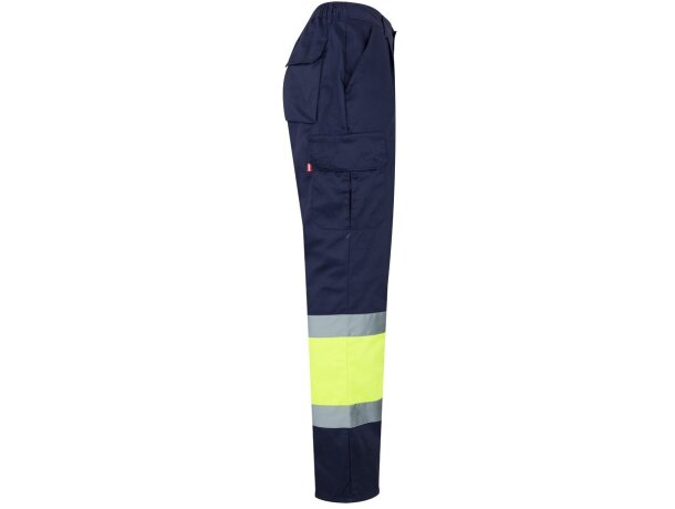 Pantalón de sarga bicolor VL Athena con bandas reflectantes Azul marino/Amarillo detalle 46