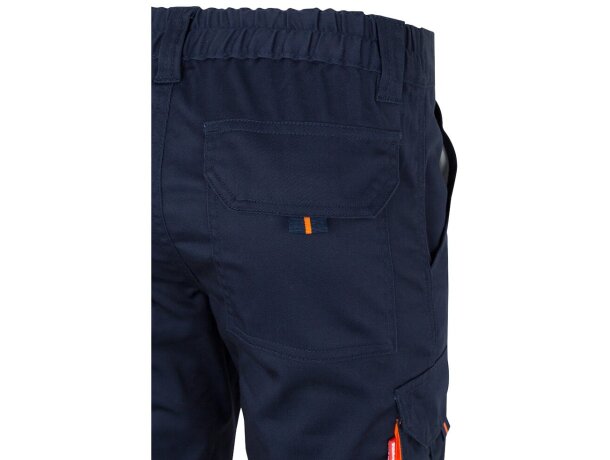 Pantalón elástico multibolsillos Zeus large alta visibilidad Azul marino/Naranja detalle 6