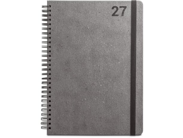 Agenda simmel b5 con anillas de cuero reciclado y elástico Negro detalle 6