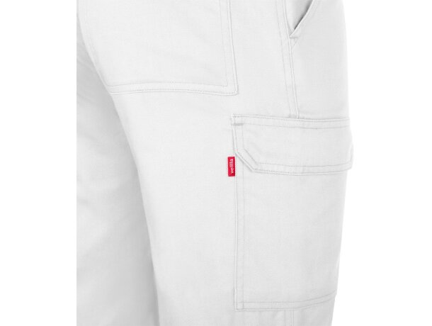 Pantalón de sarga multibolsillos Hermes con cintura elástica Blanco detalle 60