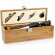 Set de vino en caja botellero de madera con 4 accesorios natural