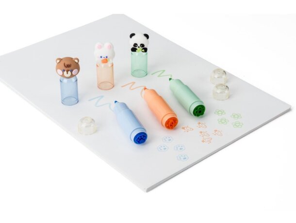 Tropical, juego de 3 rotuladores infantiles con sello para niños Natural detalle 10
