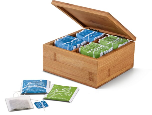 Caja de madera para infisiones personalizada natural Caja de madera para infisiones personalizada natural