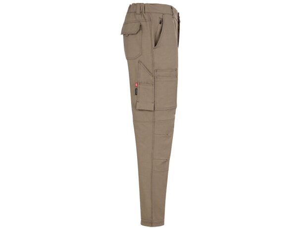 Pantalones nymphs de sarga elastica multiestiramiento 8 bolsillos Natural claro detalle 11