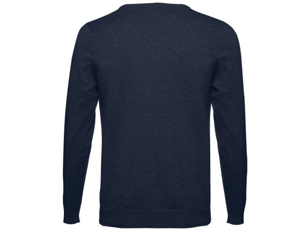Jersey cuello en v milan con puños en canalé Azul marino detalle 6