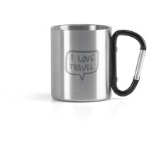 Taza de acero inoxidable con mosquetón original negra Taza de acero inoxidable con mosquetón original negra