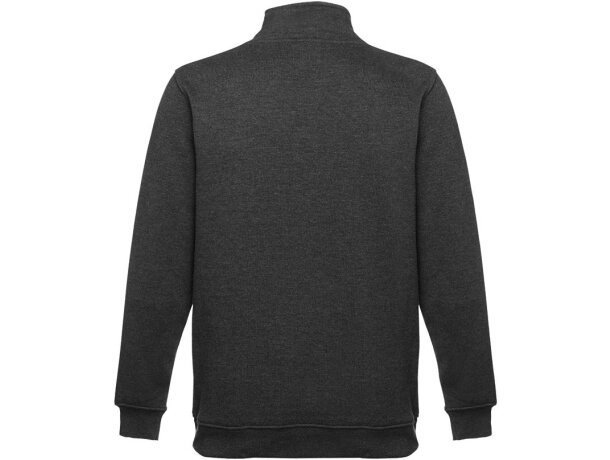 Sudadera Budapest unisex con cremallera y cinturilla canalé Antracita matizado detalle 9