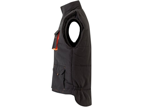 Chaleco acolchado bicolor multibolsillos unisex VL Nergal Negro/Naranja detalle 58