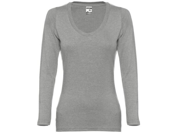 Camiseta mujer manga larga Bucharest Women algodón jersey Negro detalle 22