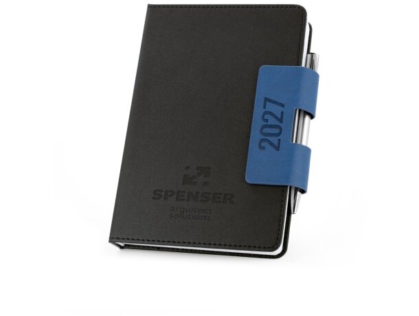 Agenda a5 spenser con tapa dura de pu y cierre magnético Azul detalle 12