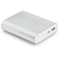 Batería de aluminio portátil con logo cromado satinado Batería de aluminio portátil con logo cromado satinado