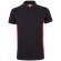 Polo piqué bicolor Supay manga corta con cuello en canalé Negro/Rojo