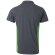 Polo piqué bicolor Supay manga corta con cuello en canalé Gris/Verde detalle 2