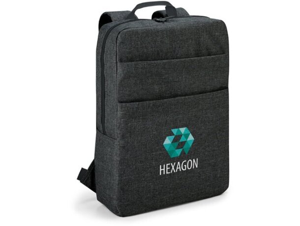 Mochila compacta de poliéster para ordenador gris oscuro