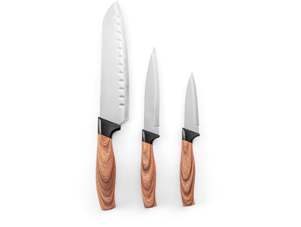 Juego de 3 cuchillos de cocina baharat en acero inoxidable Natural detalle 3