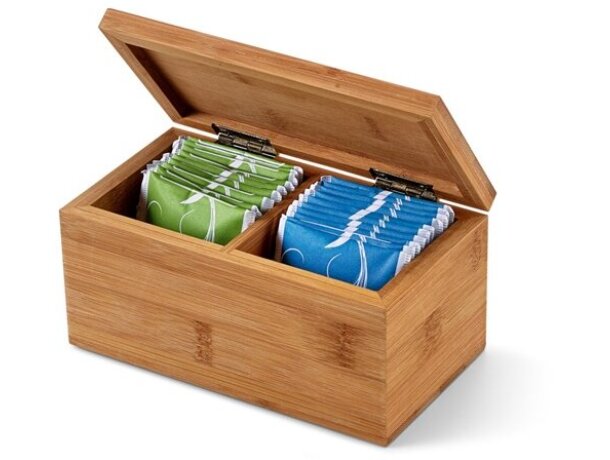 Caja Burdock de madera para 20 infusioes natural