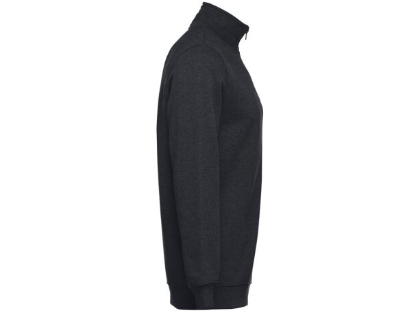 Sudadera Budapest unisex con cremallera y cinturilla canalé Negro detalle 21